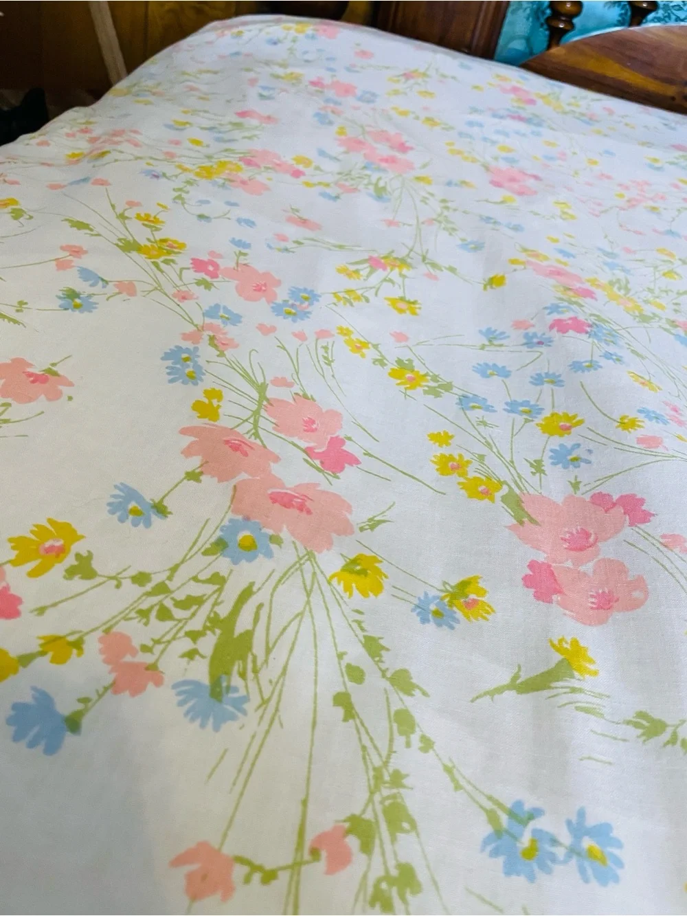 Vintage 70s Fieldcrest Floral Wildflower Queen Size Sheet Set
